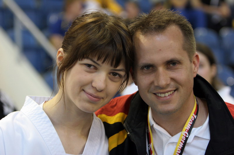 EM 2007 - Angelina Pier and Coach Andrew Niven